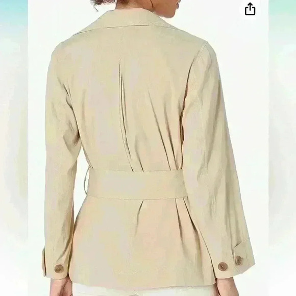 NWT Vince Women's Belted Linen Jacket Sz 3XL in navy - Picture 2 of 6